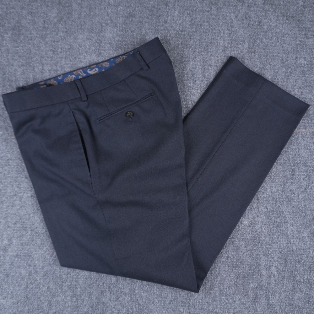 Lauren Ralph Lauren Dress Pants Mens 34W x 30L Navy Blue Flat Front Stretch‎ - Picture 4 of 6